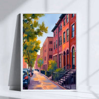 Braunstein Stadtstraße | Boston Backstein Aquarell