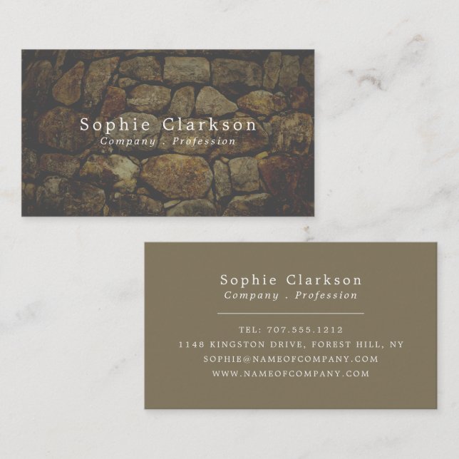 Braunsteineffekt, rustikal visitenkarte (Vorne/Hinten)