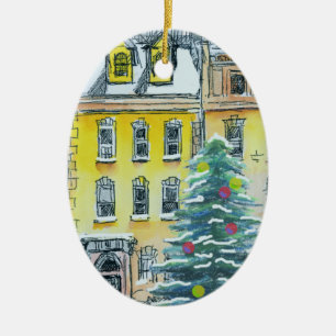 Braunsteiner Weihnachts-Launen Handgezeichnet Vint Keramik Ornament