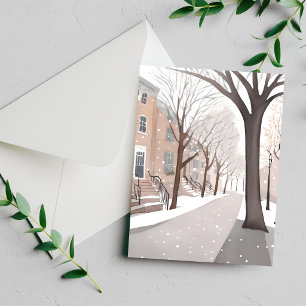 Braunsteingasse   Schneebedeckte Winter-Wasserfarb