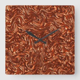 Brauntöne Quadratische Wanduhr
