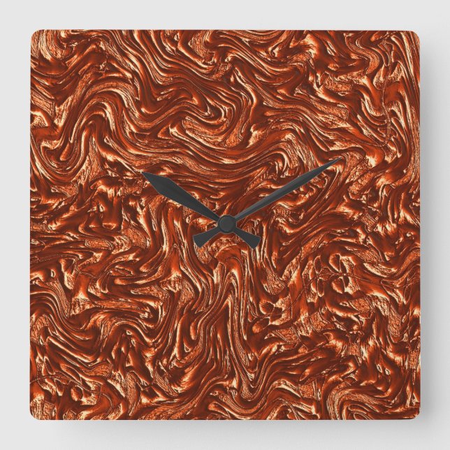 Brauntöne Quadratische Wanduhr (Vorderseite)