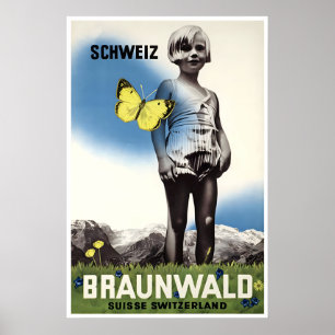 Braunwald Schweiz Kunst Druck Schweizer Reise Poster