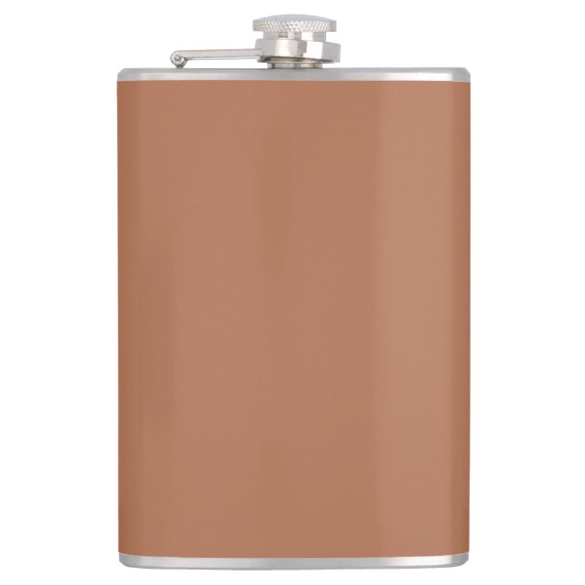 Braunzucker (feste Farbe) Flachmann (Vorderseite)