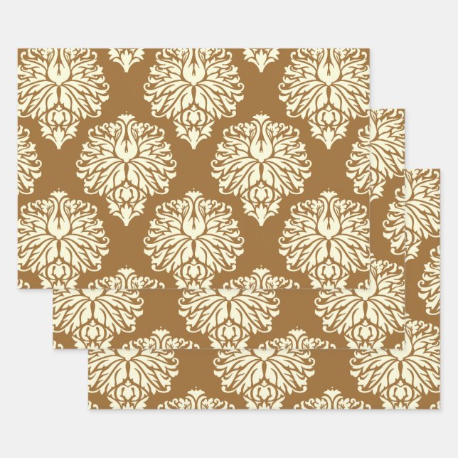 Braunzucker Südliche Hütte Damask Geschenkpapier Set (Set)