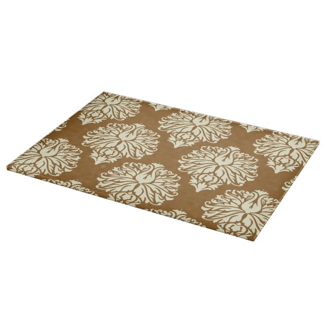 Braunzucker Südliche Hütte Damask Schneidebrett (Ecke)