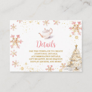 Braupartie Pink Winter Tea Party Baby Shower Detai Begleitkarte