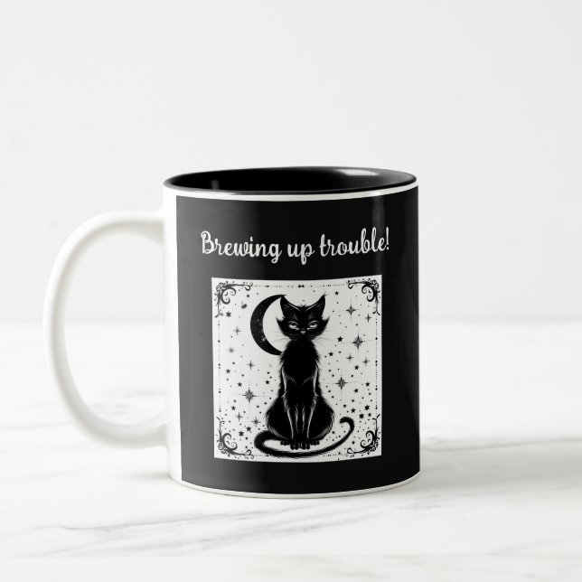 Braut Ärger Schwarze Katze Halloween Kaffeetasse (Links)