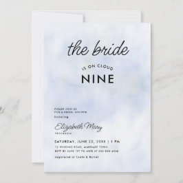 Braut auf Cloud 9 Pastel Blue Girly Brautparty Einladung