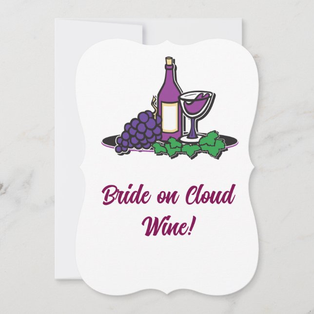 Braut auf Cloud Wine! Dankeskarte (Vorderseite)