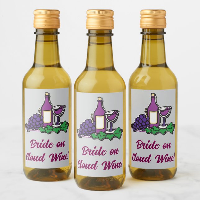 Braut auf Cloud Wine! Weinetikett (Flaschen)