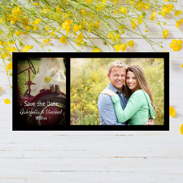 Braut auf Red Tractor Country Hochzeit Save the Da Date