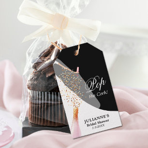 Braut auf schwarzem Brautparty Gefallen Geschenkanhänger