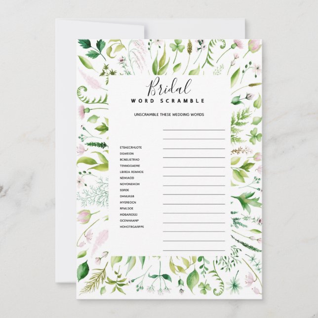 Braut-Babyduschenspiel Einladung (Vorderseite)