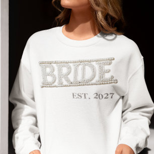 Braut Bestickter Kunstperlen Stickerei Patch Sweatshirt