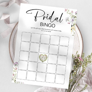 Braut-Bingo Wildblumen-Brautparty-Spiel Einladung