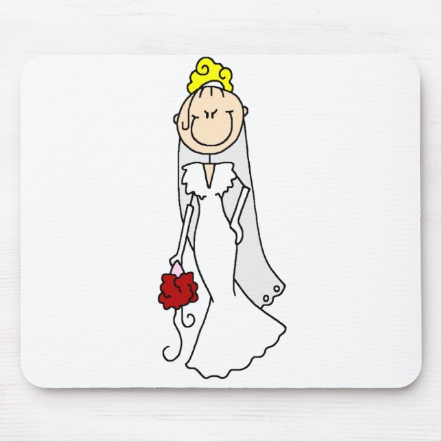 Braut Blond Strichmännchen-Mauspad Mousepad (Vorne)