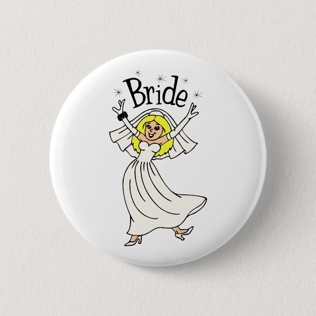 Braut (blondes Haar) Button (Vorderseite)