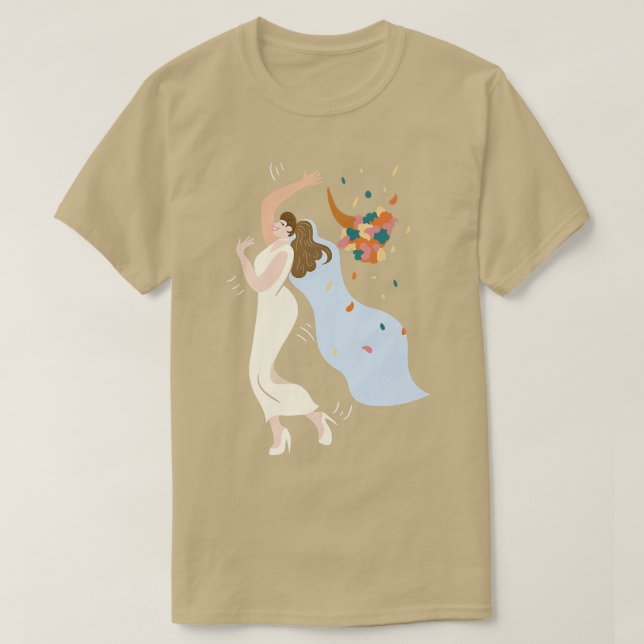 Braut Blume Bouquet Wedding Girl T-Shirt (Design vorne)