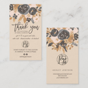 Braut blush boho Blumenschrift Logo Ordnung danke Visitenkarte