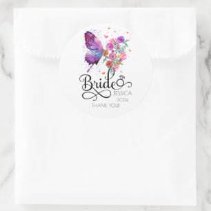 Braut Boho Floral Schmetterling Gefallen Rund Aufk Runder Aufkleber