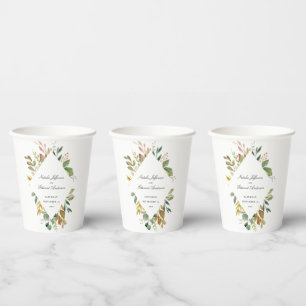 Braut-, Braun- und Goldfolienhochzeit Pappbecher