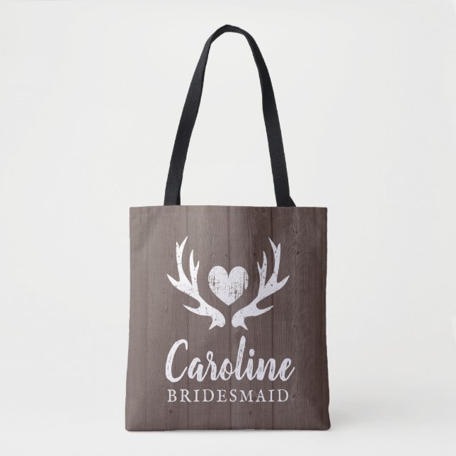 Braut-Braut-Hirschgewächse aus Braunholz Tasche (Vorderseite)