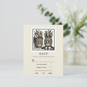 Braut & Bräutigam Aloha Ananas Tiki Hochzeit RSVP Einladung
