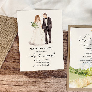 Braut & Bräutigam Aquarell Hochzeit Save-the-Date Save The Date