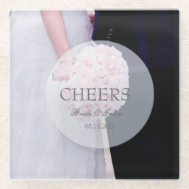 Braut & Bräutigam - bearbeitbare Hochzeitskäfer Glasuntersetzer