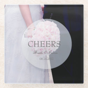 Braut & Bräutigam - bearbeitbare Hochzeitskäfer Glasuntersetzer