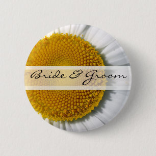Braut & Bräutigam Gänseblümchen-Knopf Button