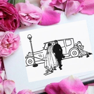 Braut & Bräutigam Hochzeit der 1920er Jahre Postkarte