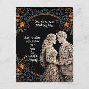 Braut & Bräutigam Hochzeit Personalisiert Postkarte