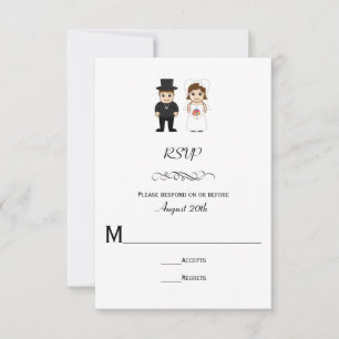 Braut & Bräutigam Schwarze Streifen - Hochzeits-RS RSVP Karte