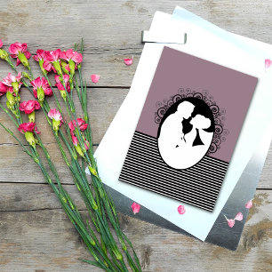Braut & Bräutigam Silhouetten Save-the-Date-Karten Einladung