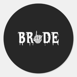 Braut Bräutigam Skelett Hand Halloween Hochzeit Br Runder Aufkleber