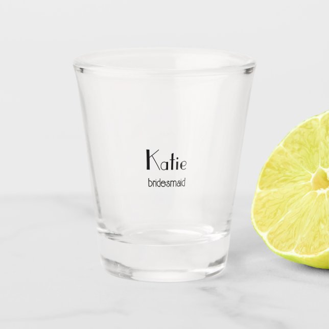 Braut & Brautjungfern Schnapsglas (Vorderseite)