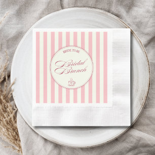 Braut-Brunch Rosa Streifen Vintage-Café-Hochzeit Serviette