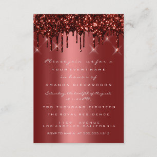 Braut Burgund Maroon Glitter Tropfen Sweet 16 Einladung