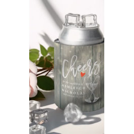 Braut Champagne Brillen Rustic Wood String Light Dosenkühler