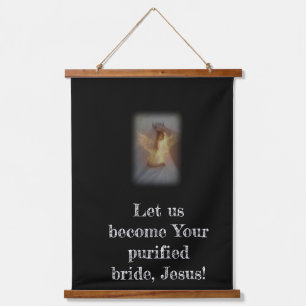 Braut Christi-Holz Topped Wall Tapestry Wandteppich Mit Holzrahmen