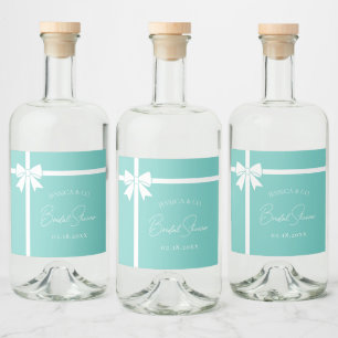 Braut & Co Elegante Weiße Bogenband Brautparty Alkoholflaschenetikett