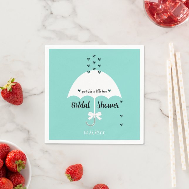 Braut & Co Sprinkle Liebe Aquamarin Dusche Party Serviette (Beispiel)