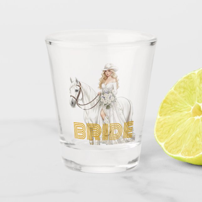 Braut Cowgirl Schnapsglas (Vorderseite)