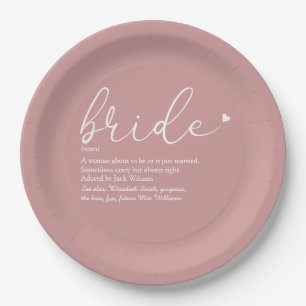 Braut Definition Polterabend Dusty Rose Pappteller