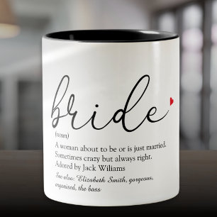 Braut Definition Polterabend Hochzeit Zweifarbige Tasse