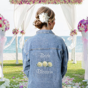Braut der weißen Blume Jeansjacke