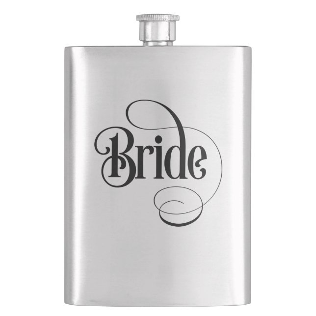 Braut (Design 2) Flasche Flachmann (Vorderseite)