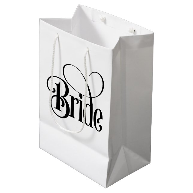 Braut (Design 3) Mittlere Geschenktüte (Vorderseite Schrägansicht)